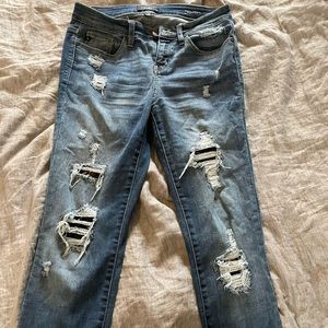 Judy Blue skinny fit jeans with camo in the rips. Size 7/28